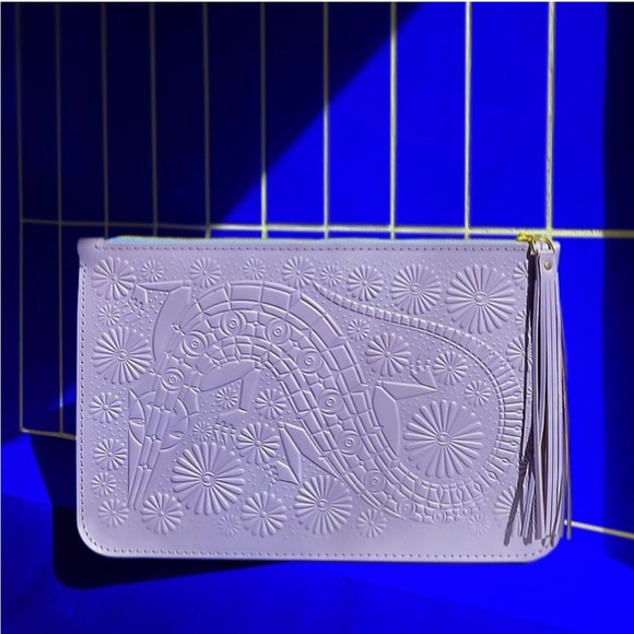 Animal Handmade embossed lilac leather clutch - Troublewood Clutch in Apollonia - Picture 1 of 9